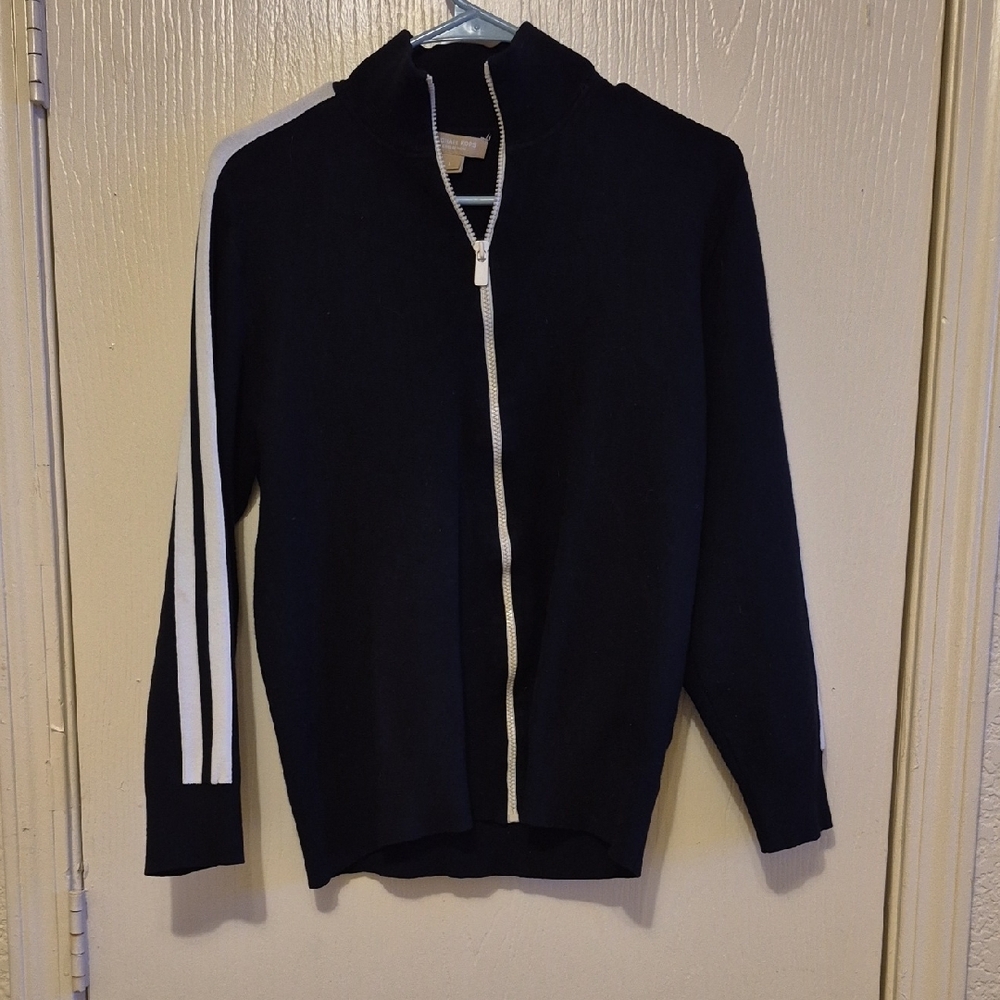 Michael Kors  Zip-Up Jacket with White Stripe
